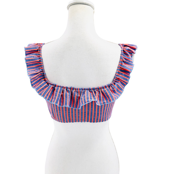 Solid and Striped NEW Womens Size Large Paloma Bikini Top Stripes and Ruffles - Picture 3 of 8